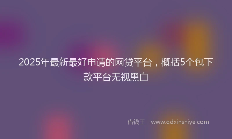 2025年最新最好申请的网贷平台，概括5个包下款平台无视黑白