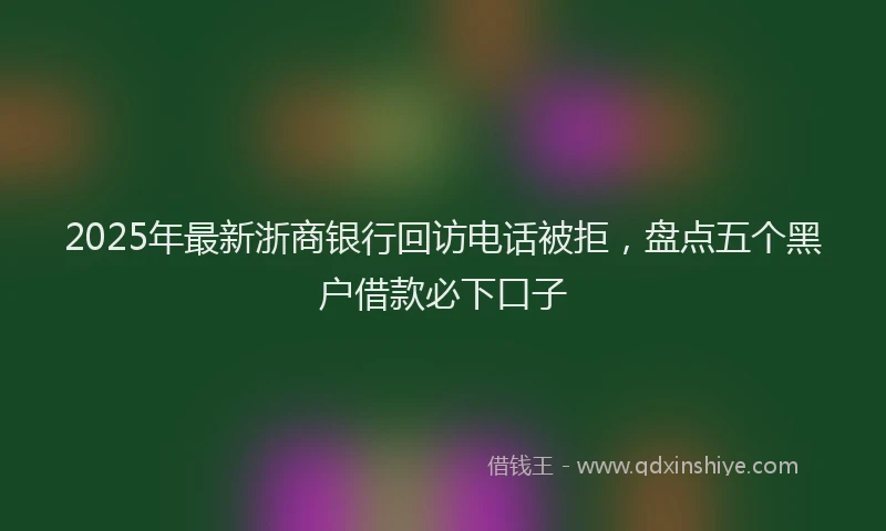 2025年最新浙商银行回访电话被拒，盘点五个黑户借款必下口子