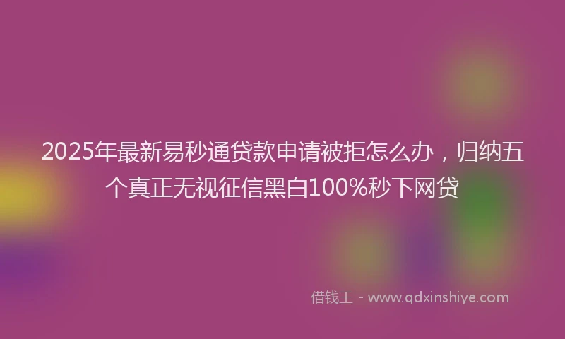 2025年最新易秒通贷款申请被拒怎么办，归纳五个真正无视征信黑白100%秒下网贷