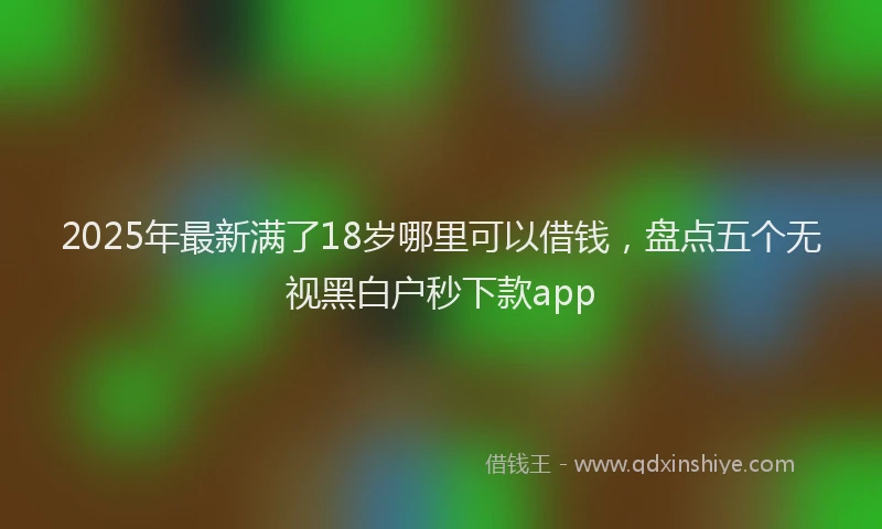 2025年最新满了18岁哪里可以借钱，盘点五个无视黑白户秒下款app