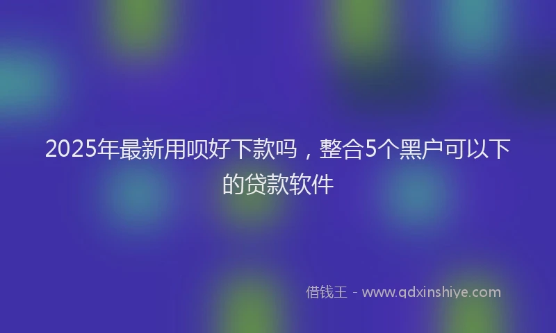 2025年最新用呗好下款吗，整合5个黑户可以下的贷款软件