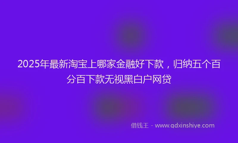 2025年最新淘宝上哪家金融好下款，归纳五个百分百下款无视黑白户网贷