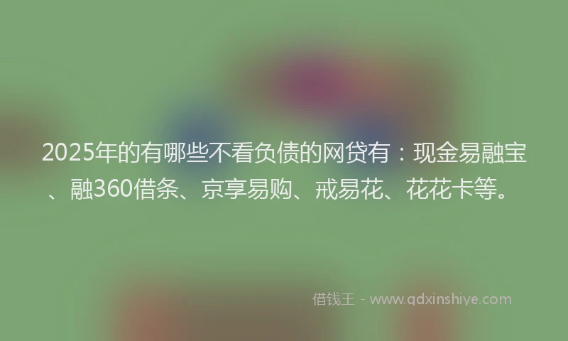 2025年的有哪些不看负债的网贷有：现金易融宝、融360借条、京享易购、戒易花、花花卡等。