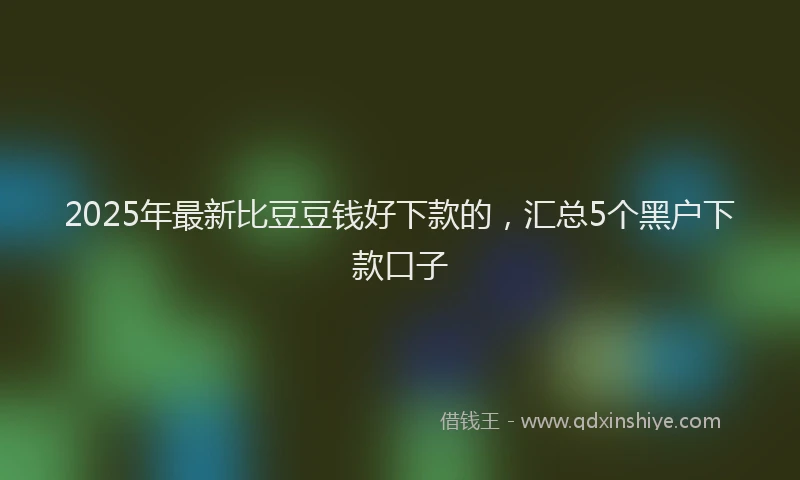 2025年最新比豆豆钱好下款的，汇总5个黑户下款口子