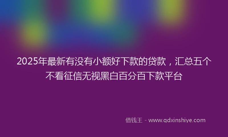 2025年最新有没有小额好下款的贷款，汇总五个不看征信无视黑白百分百下款平台