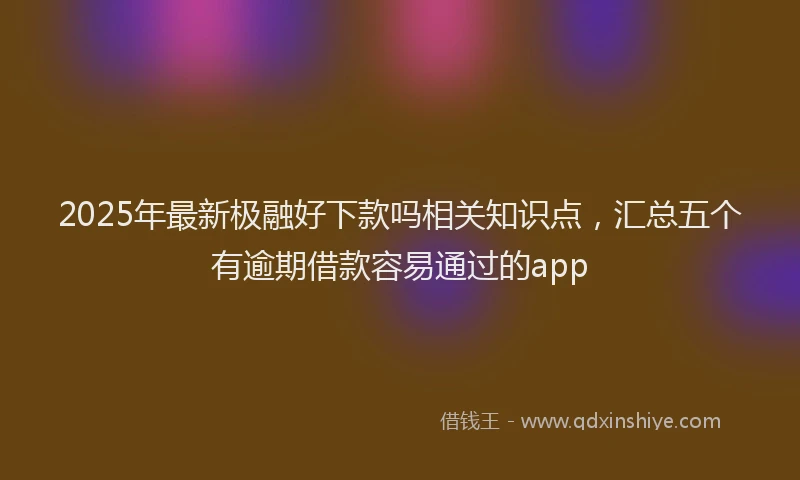 2025年最新极融好下款吗相关知识点，汇总五个有逾期借款容易通过的app