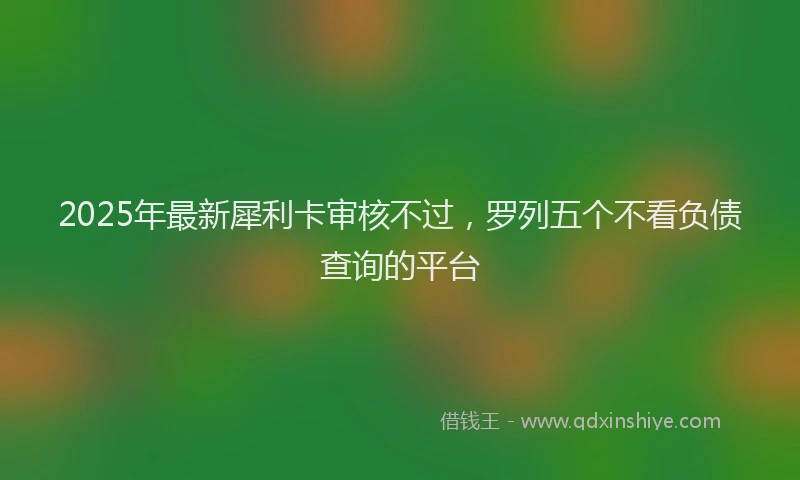 2025年最新犀利卡审核不过，罗列五个不看负债查询的平台