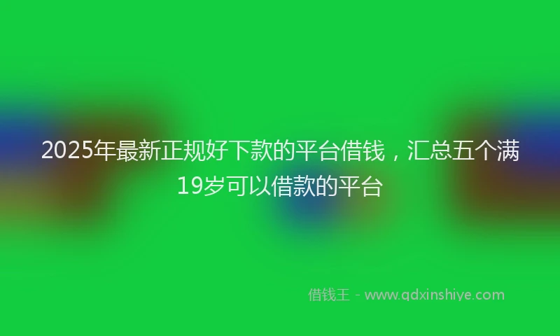 2025年最新正规好下款的平台借钱，汇总五个满19岁可以借款的平台