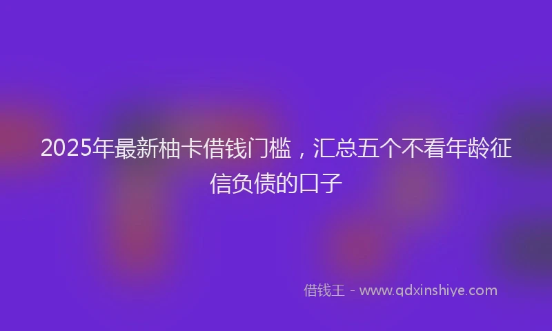 2025年最新柚卡借钱门槛，汇总五个不看年龄征信负债的口子