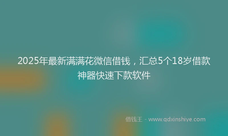 2025年最新满满花微信借钱，汇总5个18岁借款神器快速下款软件