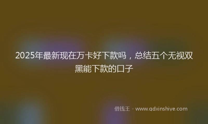 2025年最新现在万卡好下款吗，总结五个无视双黑能下款的口子