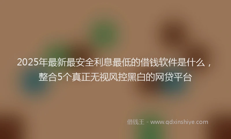 2025年最新最安全利息最低的借钱软件是什么，整合5个真正无视风控黑白的网贷平台