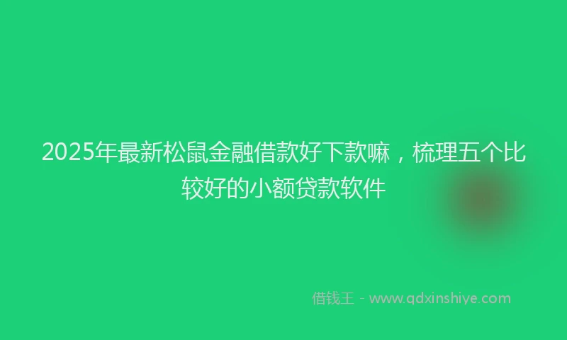 2025年最新松鼠金融借款好下款嘛，梳理五个比较好的小额贷款软件