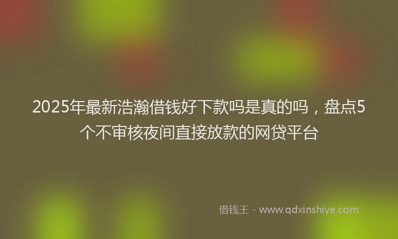 2025年最新浩瀚借钱好下款吗是真的吗，盘点5个不审核夜间直接放款的网贷平台