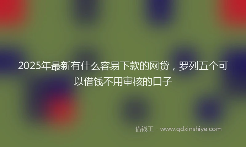 2025年最新有什么容易下款的网贷，罗列五个可以借钱不用审核的口子