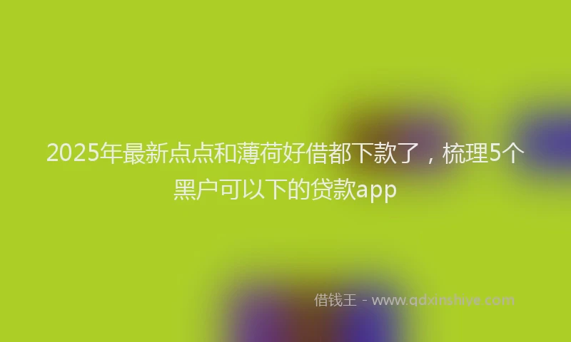 2025年最新点点和薄荷好借都下款了，梳理5个黑户可以下的贷款app
