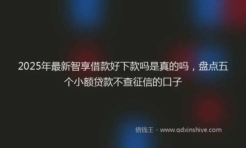 2025年最新智享借款好下款吗是真的吗，盘点五个小额贷款不查征信的口子