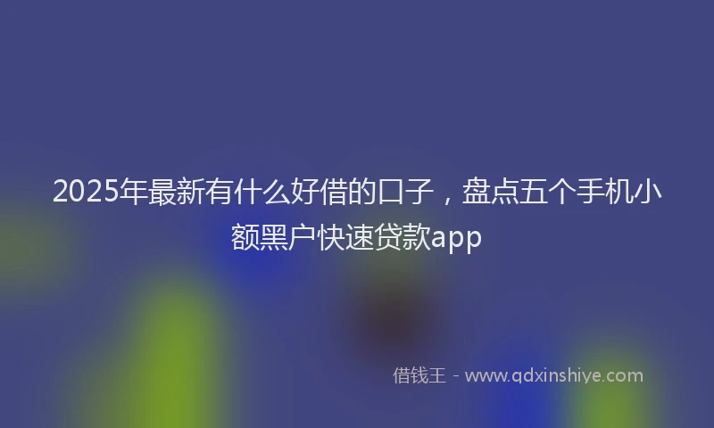 2025年最新有什么好借的口子，盘点五个手机小额黑户快速贷款app