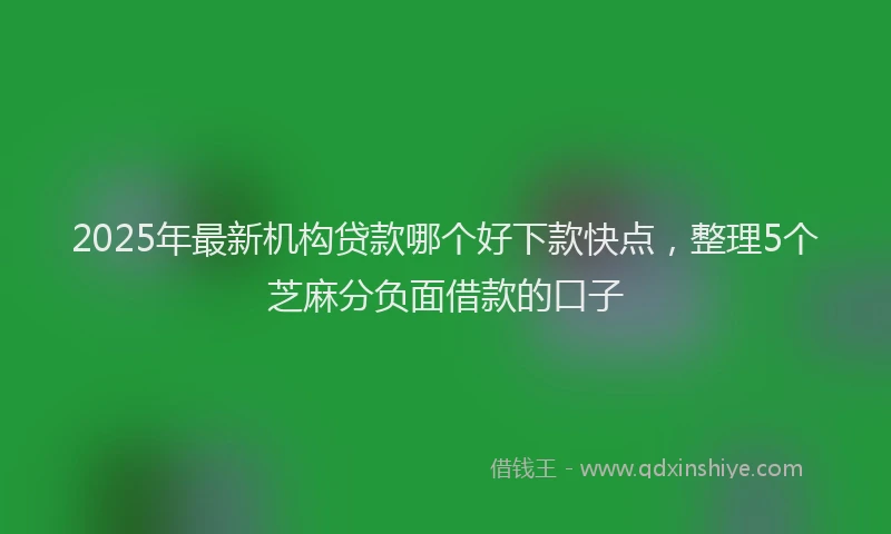 2025年最新机构贷款哪个好下款快点，整理5个芝麻分负面借款的口子