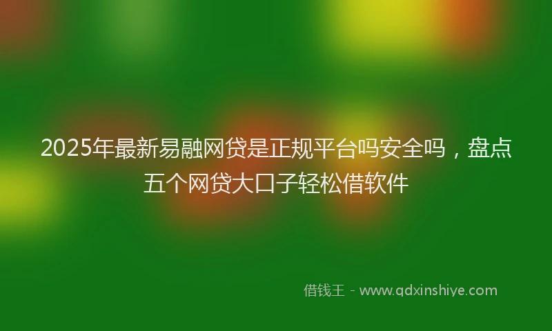 2025年最新易融网贷是正规平台吗安全吗，盘点五个网贷大口子轻松借软件