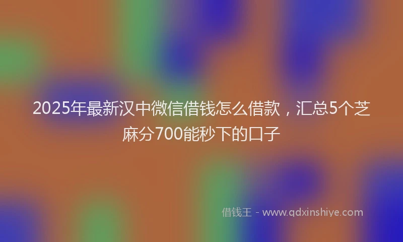 2025年最新汉中微信借钱怎么借款，汇总5个芝麻分700能秒下的口子