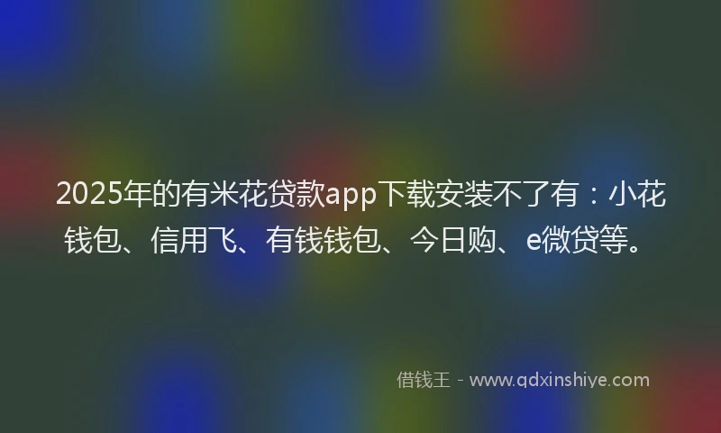 2025年的有米花贷款app下载安装不了有：小花钱包、信用飞、有钱钱包、今日购、e微贷等。