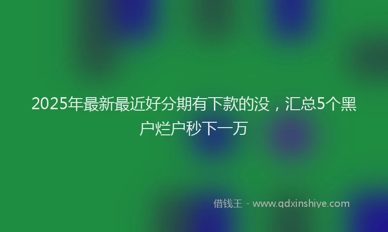 2025年最新最近好分期有下款的没，汇总5个黑户烂户秒下一万