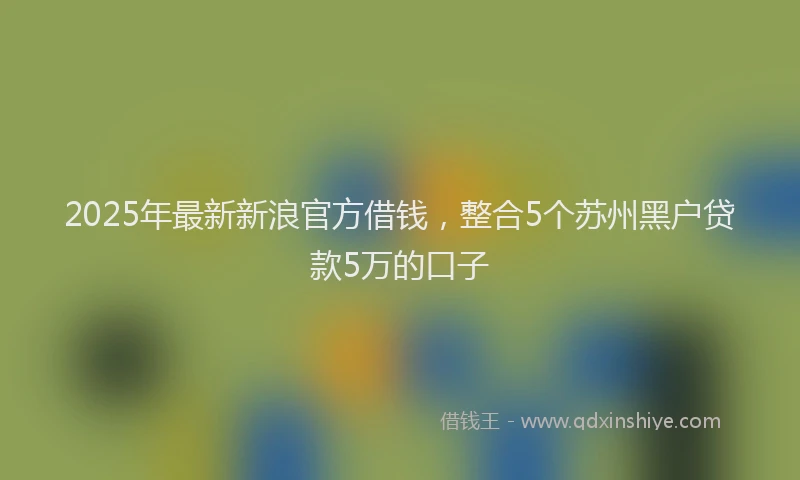 2025年最新新浪官方借钱，整合5个苏州黑户贷款5万的口子