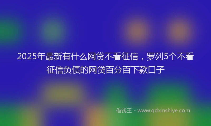 2025年最新有什么网贷不看征信，罗列5个不看征信负债的网贷百分百下款口子