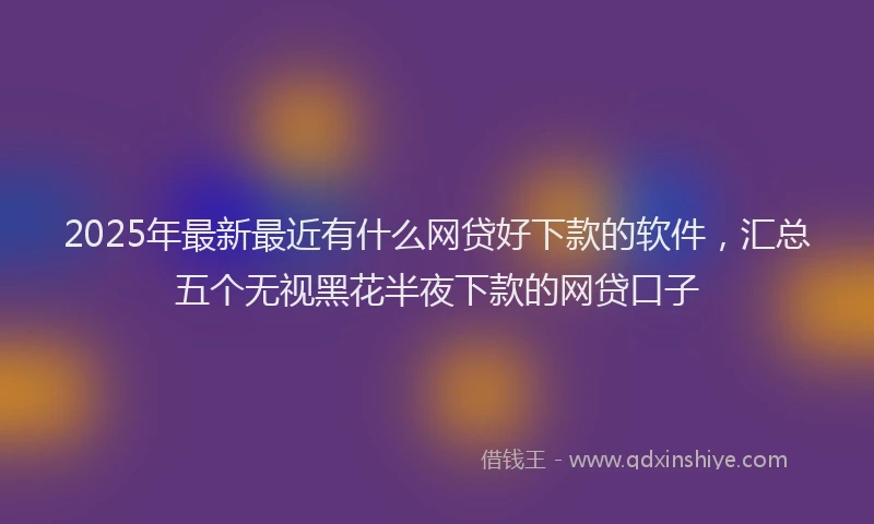 2025年最新最近有什么网贷好下款的软件，汇总五个无视黑花半夜下款的网贷口子
