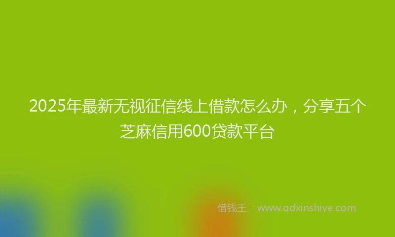 2025年最新无视征信线上借款怎么办，分享五个芝麻信用600贷款平台