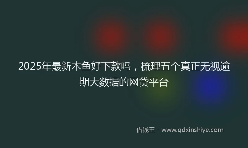 2025年最新木鱼好下款吗，梳理五个真正无视逾期大数据的网贷平台
