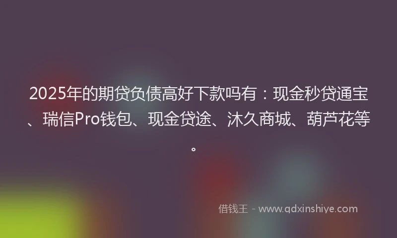 2025年的期贷负债高好下款吗有：现金秒贷通宝、瑞信Pro钱包、现金贷途、沐久商城、葫芦花等。