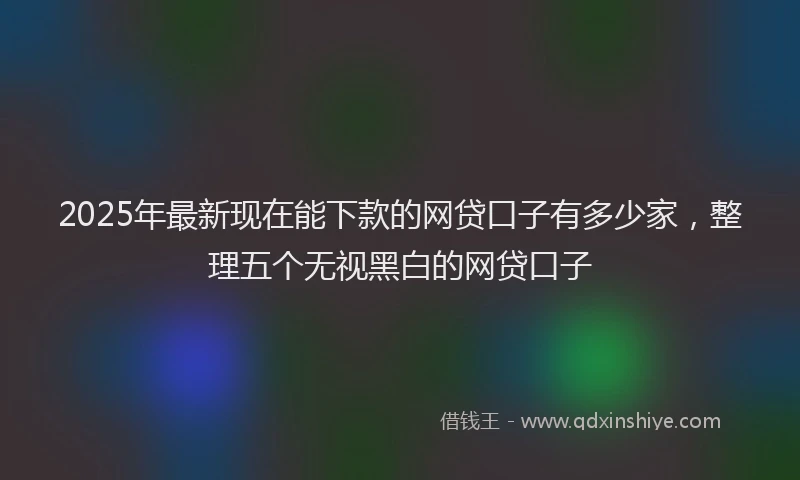 2025年最新现在能下款的网贷口子有多少家，整理五个无视黑白的网贷口子