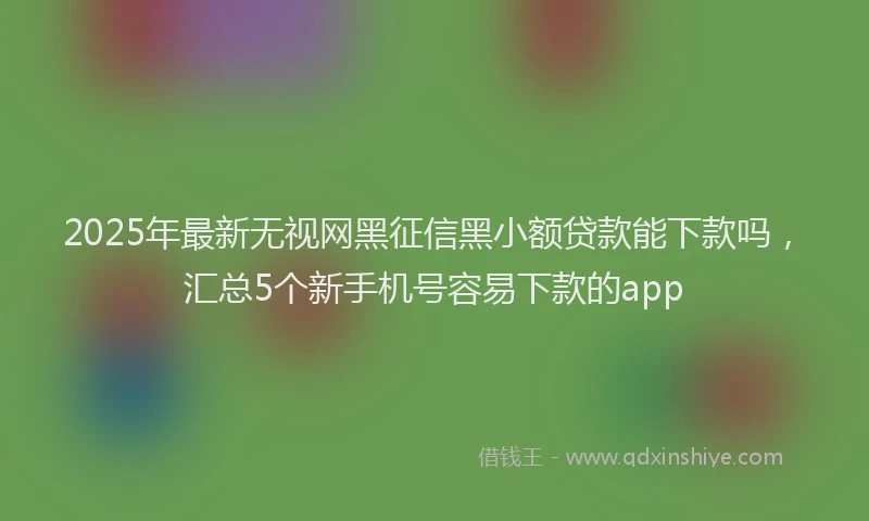 2025年最新无视网黑征信黑小额贷款能下款吗，汇总5个新手机号容易下款的app