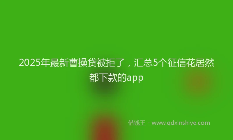2025年最新曹操贷被拒了，汇总5个征信花居然都下款的app