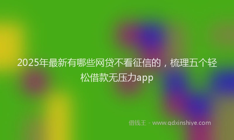 2025年最新有哪些网贷不看征信的，梳理五个轻松借款无压力app