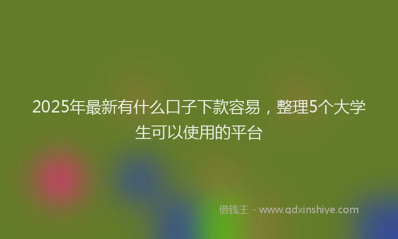2025年最新有什么口子下款容易，整理5个大学生可以使用的平台