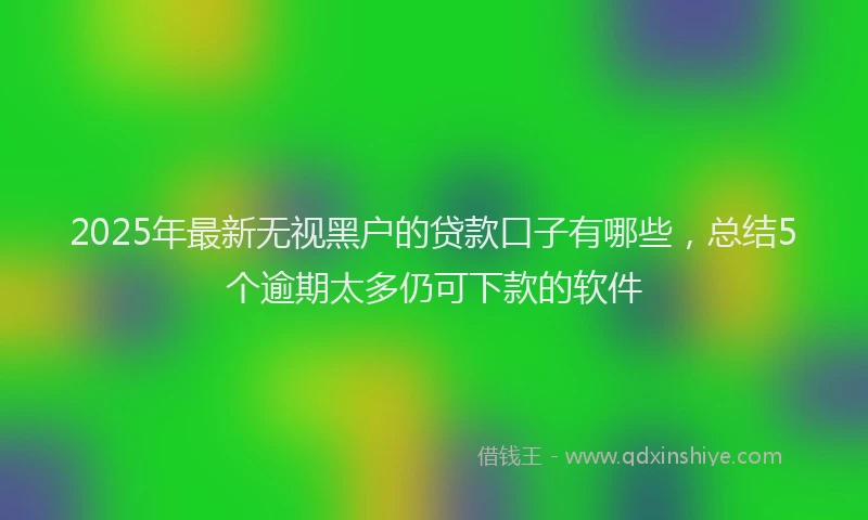 2025年最新无视黑户的贷款口子有哪些，总结5个逾期太多仍可下款的软件