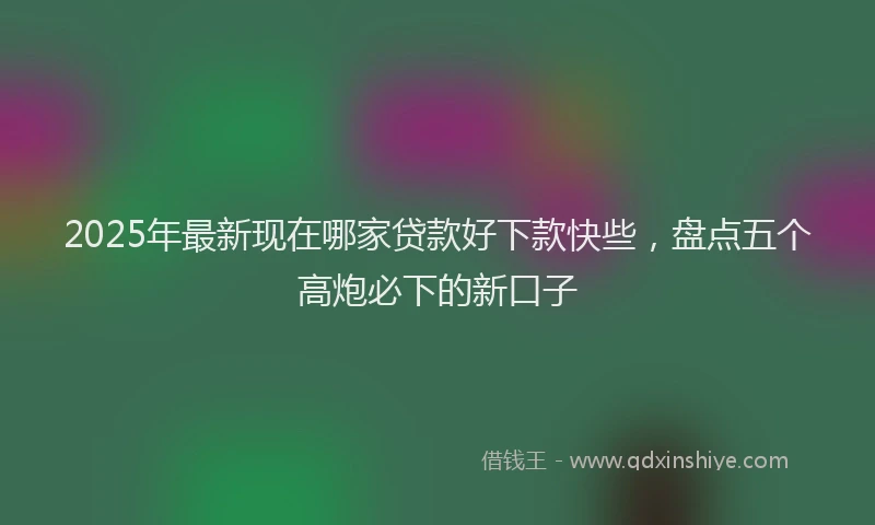 2025年最新现在哪家贷款好下款快些，盘点五个高炮必下的新口子