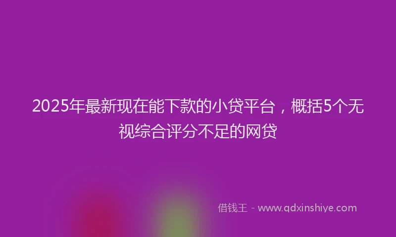 2025年最新现在能下款的小贷平台，概括5个无视综合评分不足的网贷