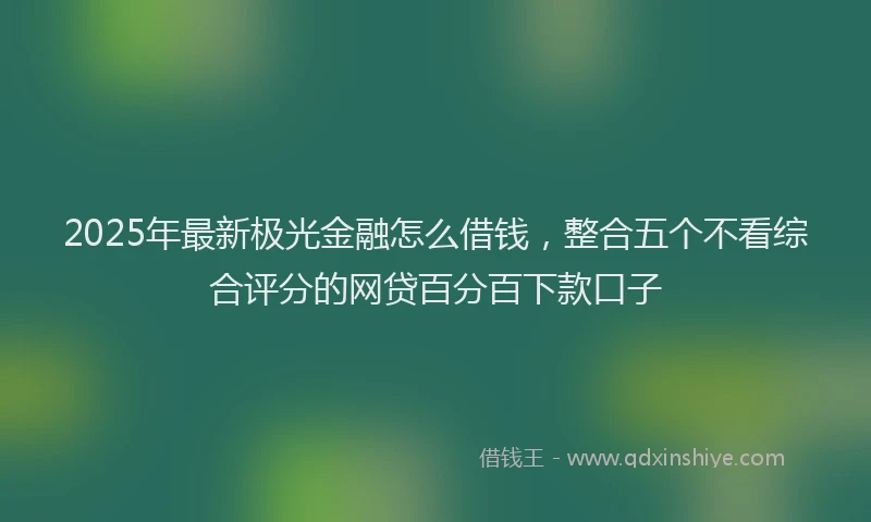 2025年最新极光金融怎么借钱，整合五个不看综合评分的网贷百分百下款口子