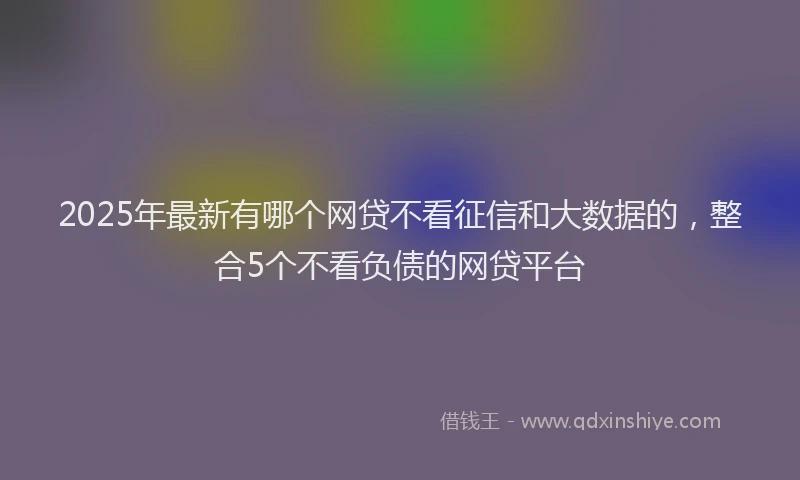 2025年最新有哪个网贷不看征信和大数据的，整合5个不看负债的网贷平台