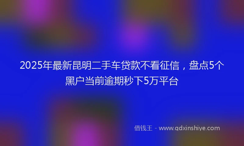 2025年最新昆明二手车贷款不看征信，盘点5个黑户当前逾期秒下5万平台