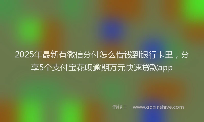 2025年最新有微信分付怎么借钱到银行卡里，分享5个支付宝花呗逾期万元快速贷款app