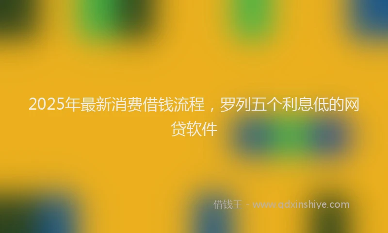 2025年最新消费借钱流程，罗列五个利息低的网贷软件