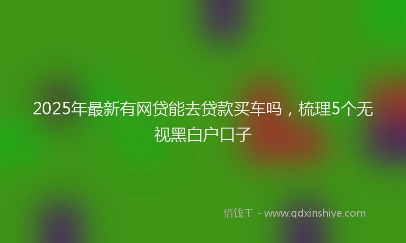 2025年最新有网贷能去贷款买车吗，梳理5个无视黑白户口子