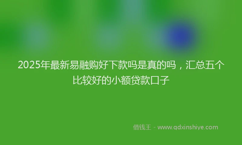2025年最新易融购好下款吗是真的吗，汇总五个比较好的小额贷款口子