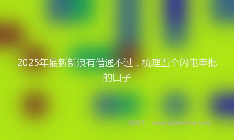 2025年最新新浪有借通不过，梳理五个闪电审批的口子