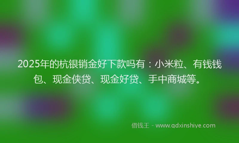 2025年的杭银销金好下款吗有：小米粒、有钱钱包、现金侠贷、现金好贷、手中商城等。